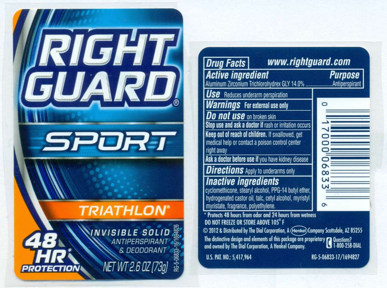 Right Guard Sport I.S. Antiperspirant Deodorant Triathlon