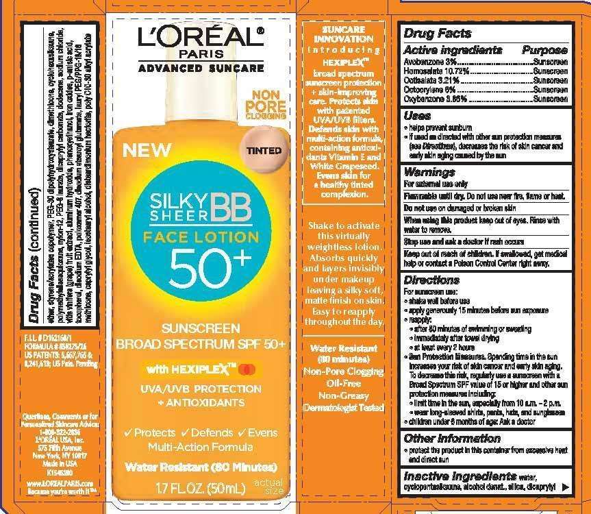 LOreal Paris Advanced Suncare Silky Sheer BB Face 50 Plus Broad Spectrum SPF 50 Plus Sunscreen