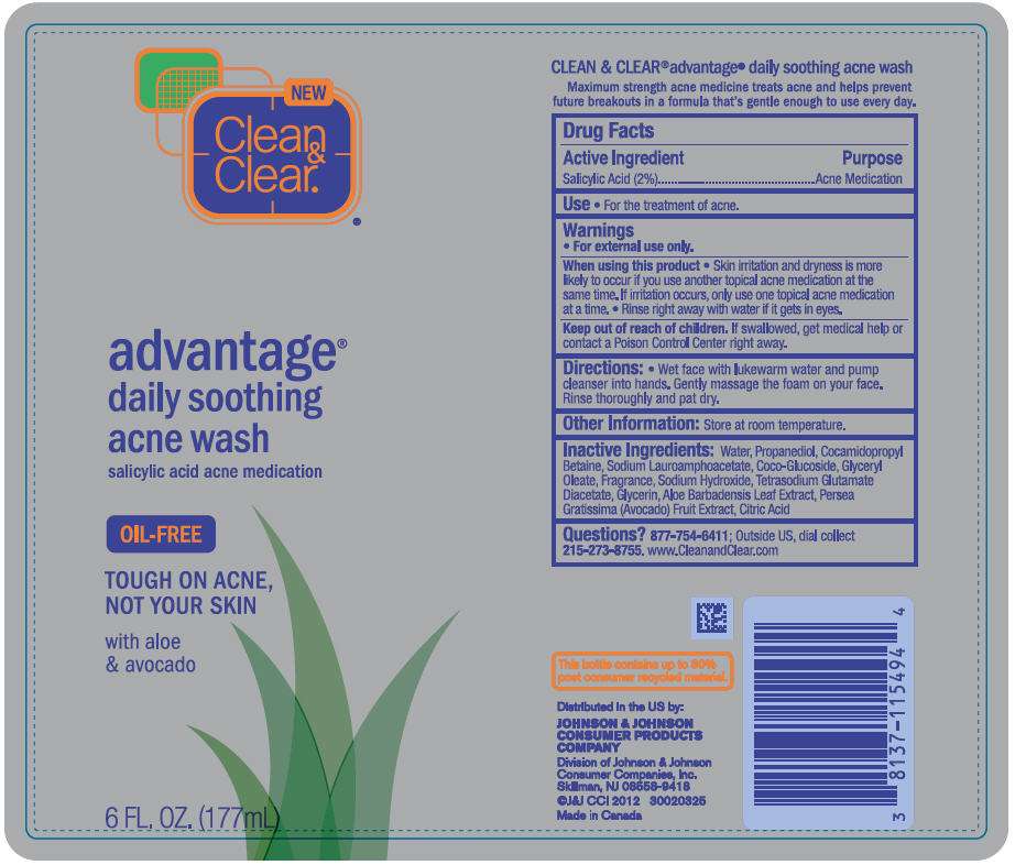 Clean and Clear Advantage Daily Soothing Acne Wash