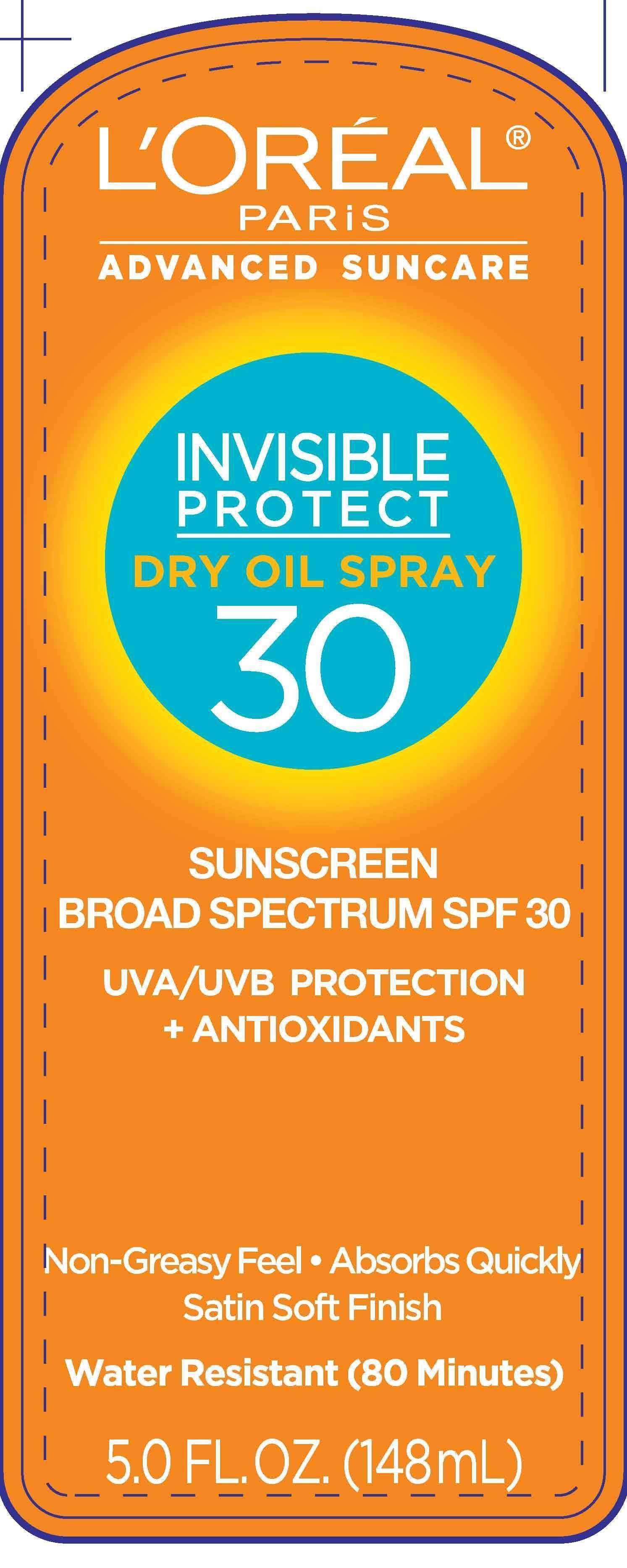 LOreal Paris Advanced Suncare Invisible Protect Dry 30 Broad Spectrum SPF 30 Sunscreen