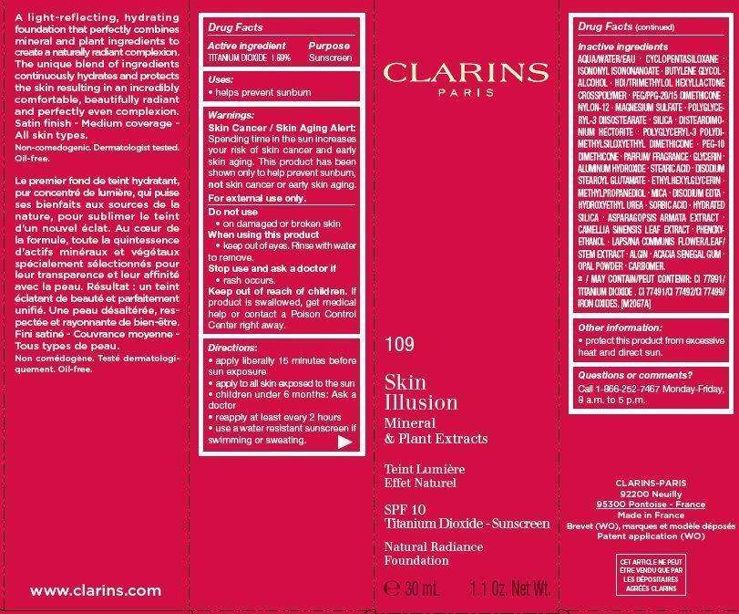 CLARINS Skin Illusion SPF 10 Natural Radiance Foundation Tint 109