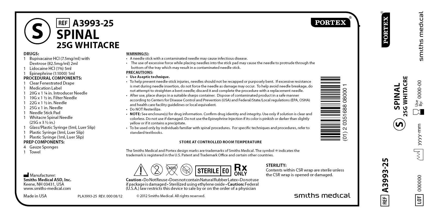 A3993-25 SPINAL 25G WHITACRE