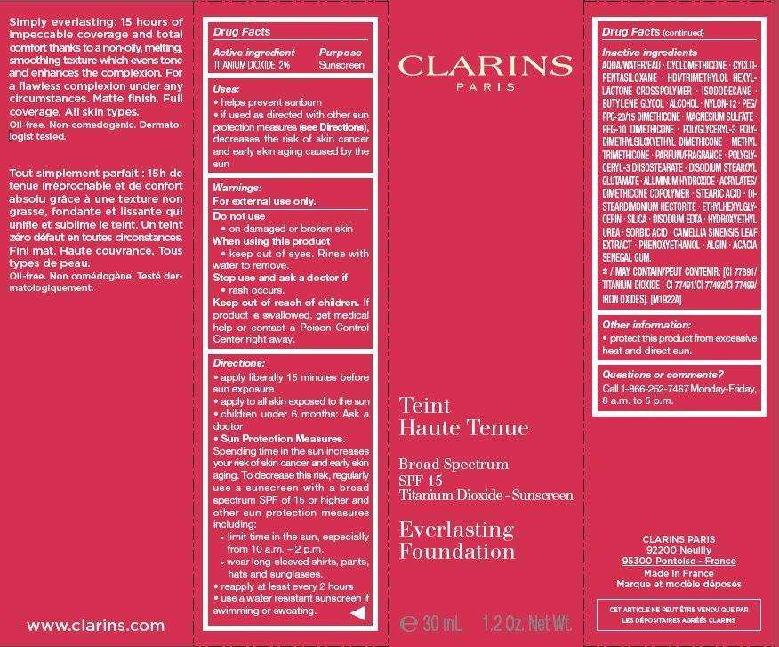 CLARINS Broad Spectrum SPF 15 Everlasting Foundation Tint 116