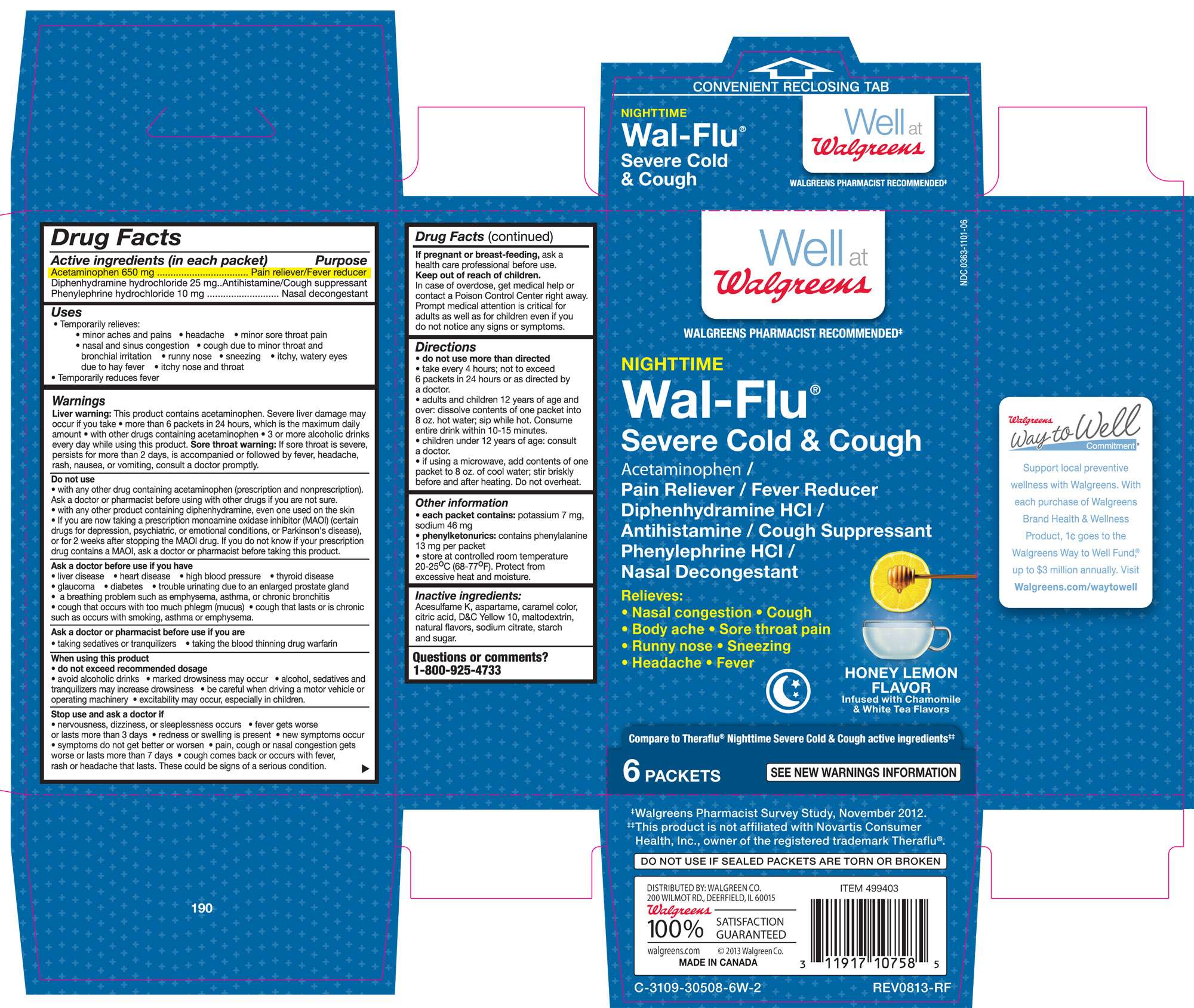 Walgreens night time wal-flu severe cold and cough