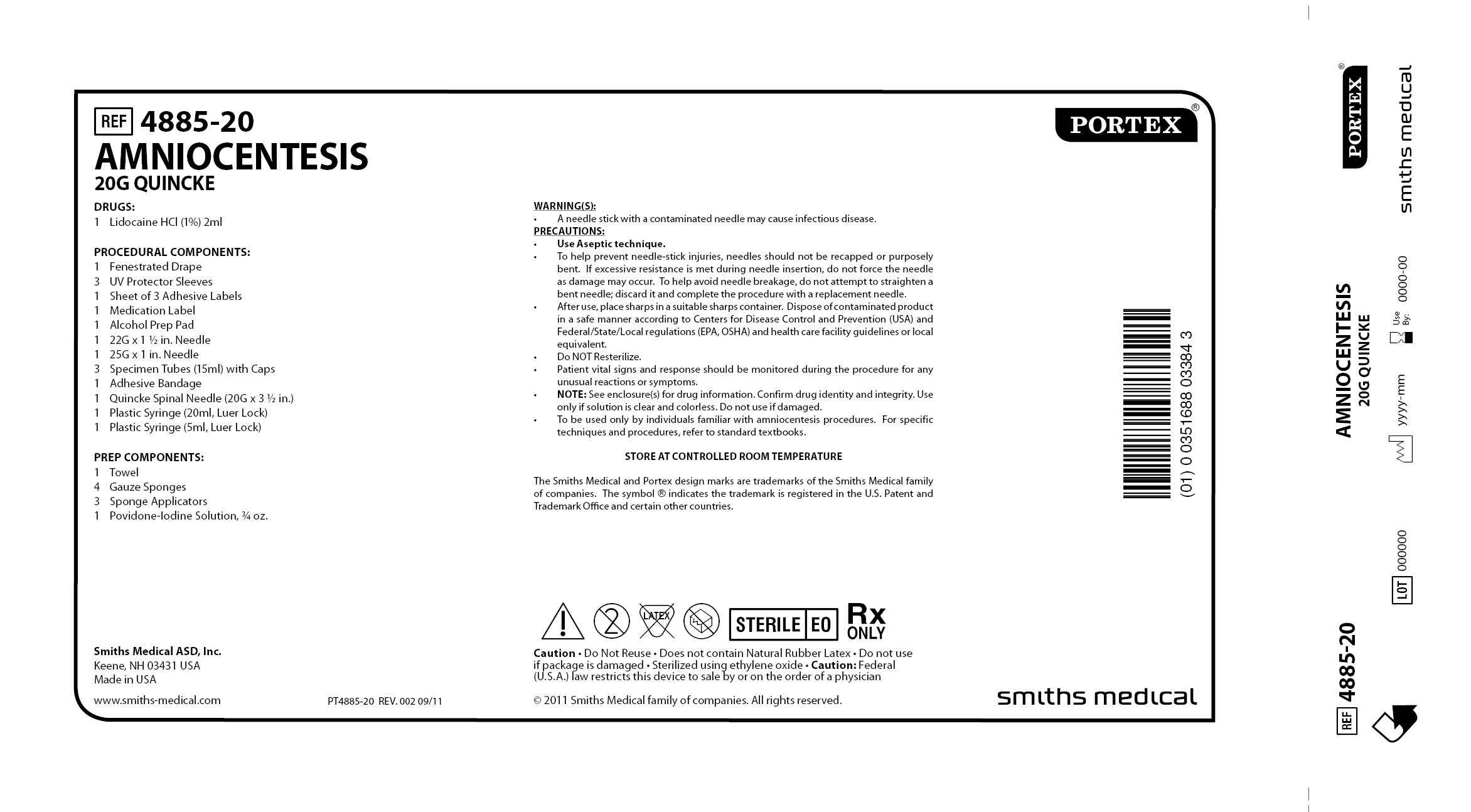 4885-20 AMNIOCENTESIS 20G QUINCKE