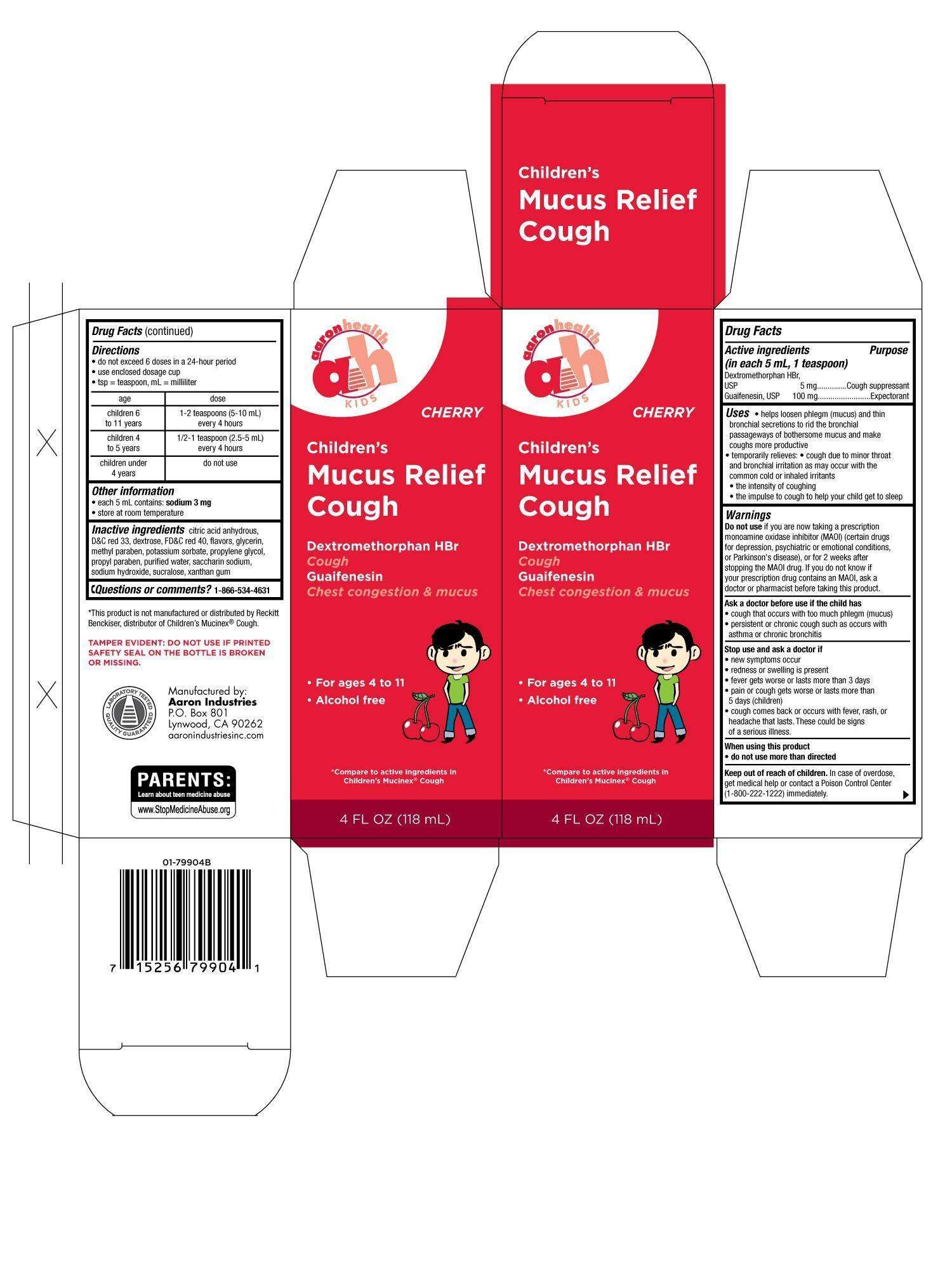 Childrens Mucus Relief Cough Cherry