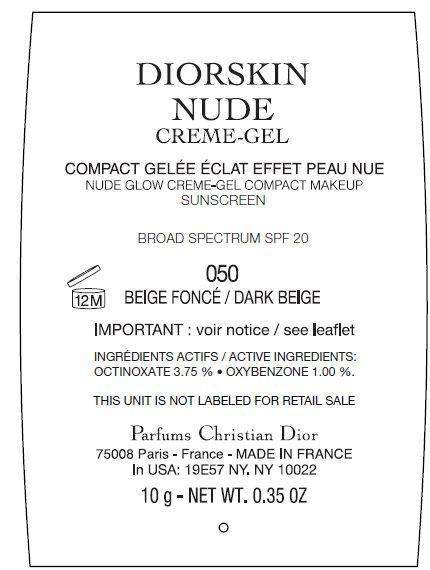 CD DIORSKIN NUDE CREME Nude Glow Creme Gel Compact Makeup Sunscreen Broad Spectrum SPF20 050