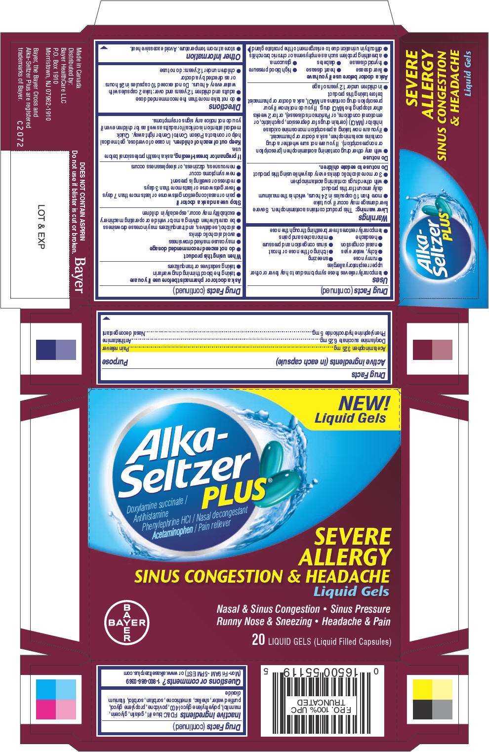 Alka-Seltzer Plus Severe Allergy Sinus Congestion And Headache Formula