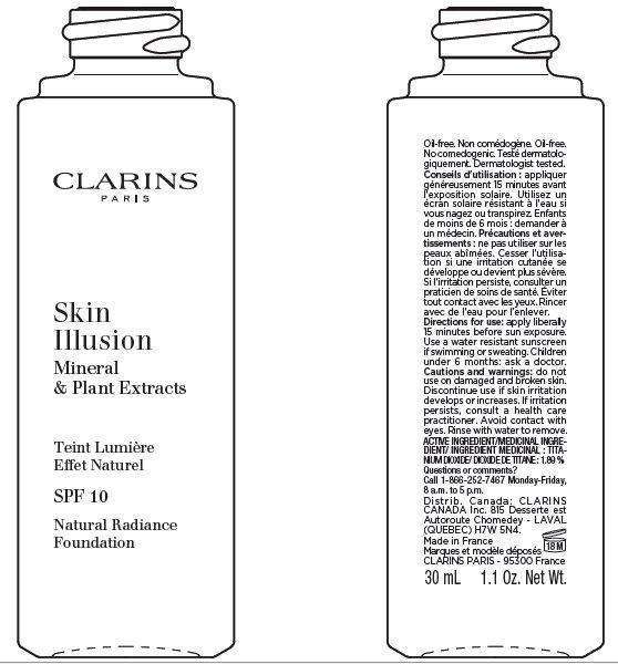 CLARINS Skin Illusion SPF 10 Natural Radiance Foundation Tint 107