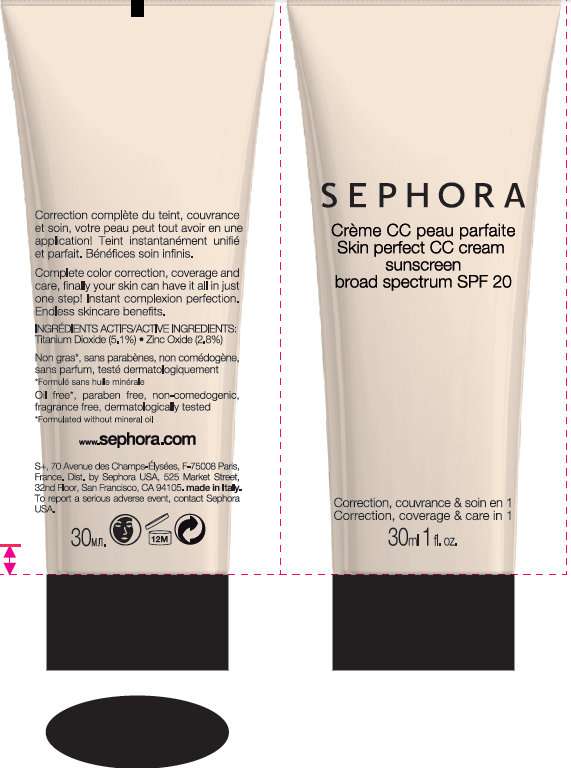 SEPHORA Skin Perfect CC Sunscreen Broad Spectrum SPF 20 LIGHT