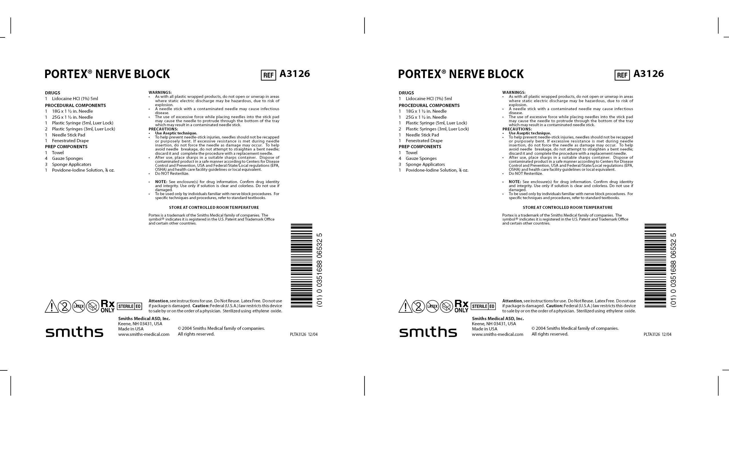 A3126 PORTEX NERVE BLOCK