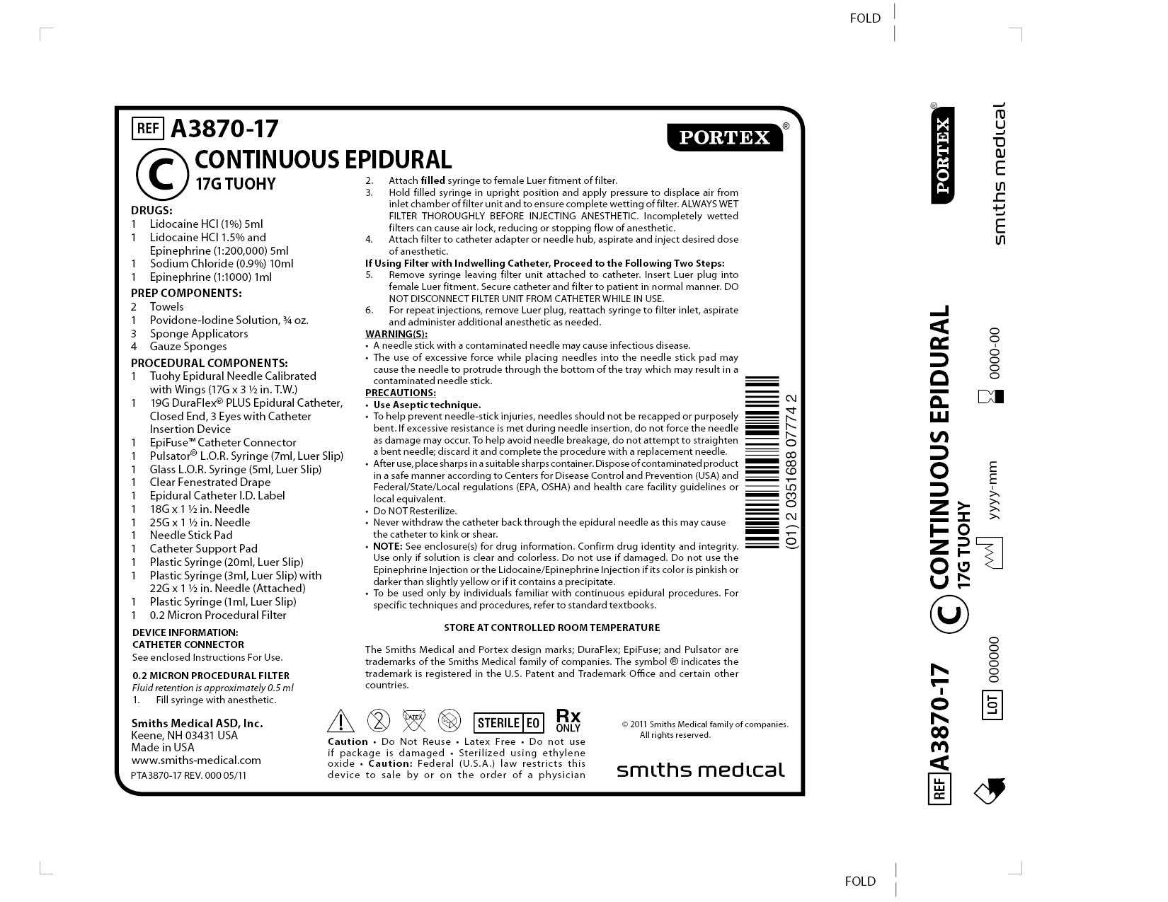 A3870-17 CONTINUOUS EPIDURAL