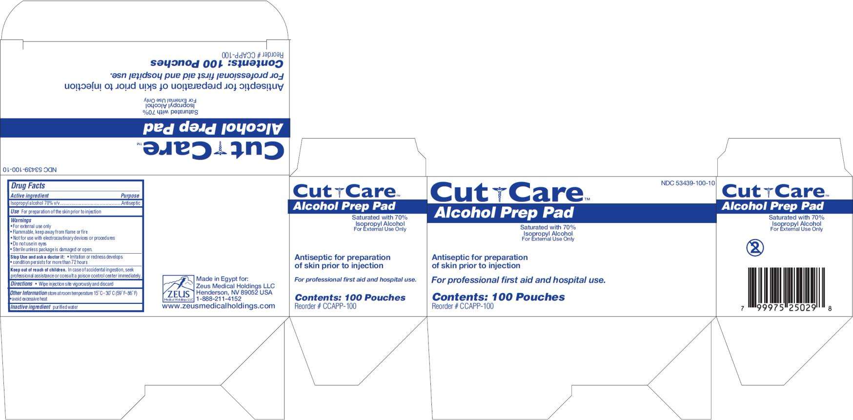 Cut Care Alcohol Prep Pad