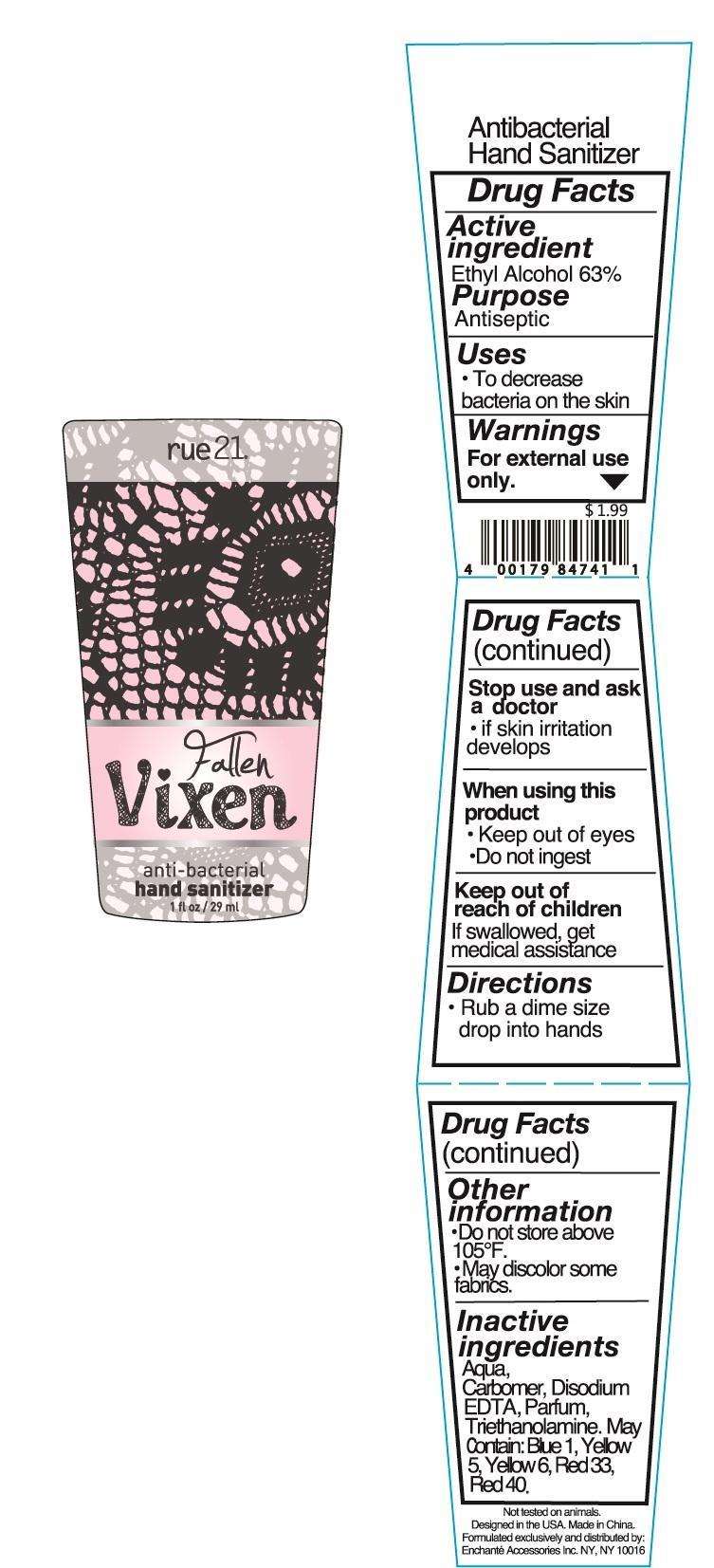 RUE 21 Fallen Vixen Anti Bacterial Hand Sanitizer