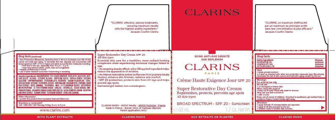 CLARINS SUPER RESTORATIVE DAY BROAD SPECTRUM SPF 20 SUNSCREEN