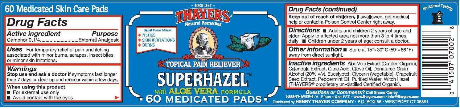 THAYERS TOPICAL PAIN RELIEVER SUPERHAZEL with ALOE VERA FORMULA