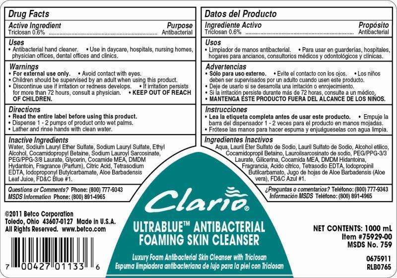 Clario Ultra Blue Antibacterial Foaming Skin Cleanser