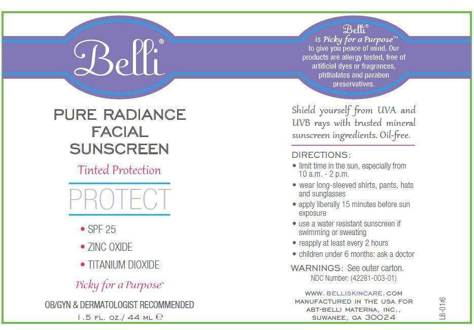 Belli Pure Radiance Facial Sunscreen Tinted Protection SPF 25