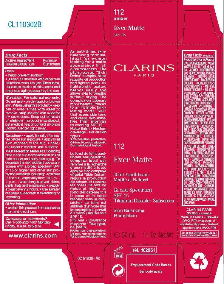 CLARINS Ever Matte Broad Spectrum SPF 15 Tint 112