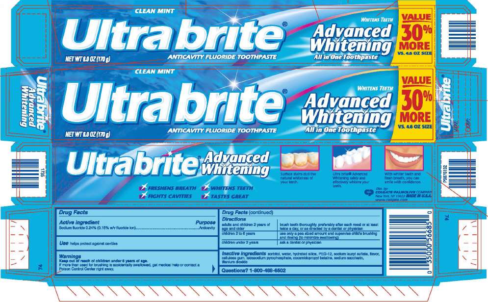 Colgate UltraBrite Advanced Whitening Anticavity Fluoride Clean Mint