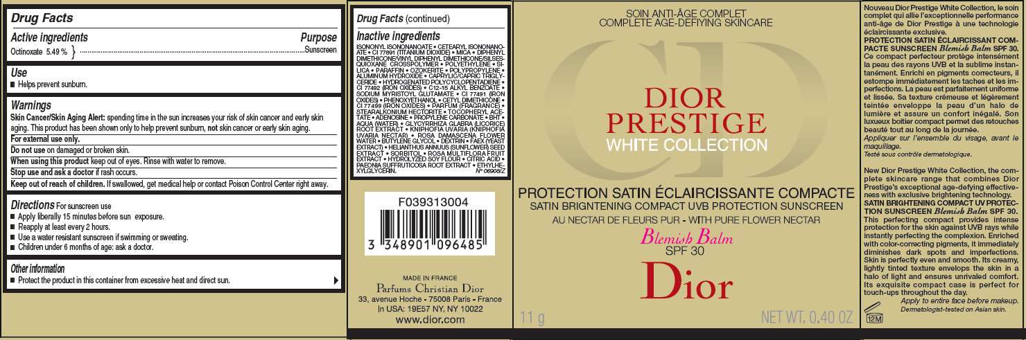 CD DIOR PRESTIGE WHITE COLLECTION SATIN BRIGTNENING COMPACT UVB PROTECTION SUNSCREEEN BLEMISH BALM SPF 30