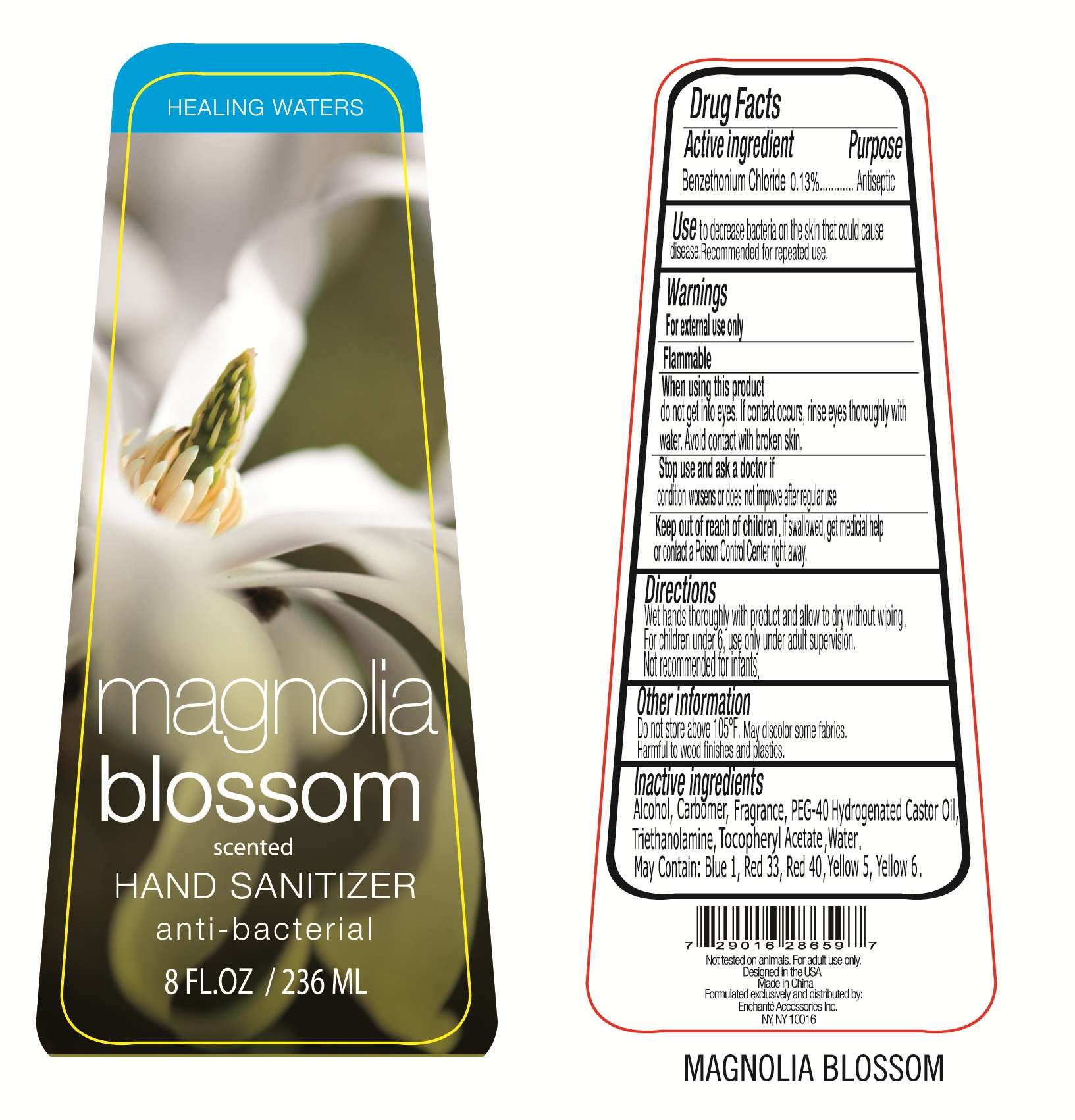 Magnolia Blossom Scented Hand Sanitizer Anti-Bacterial