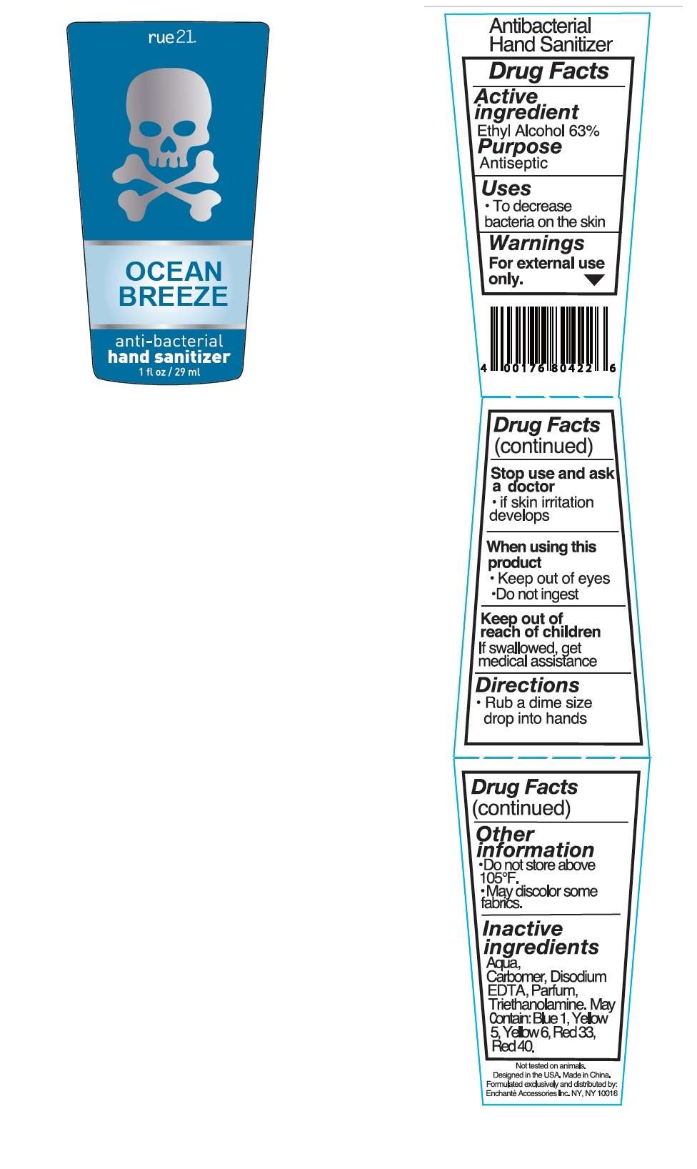 RUE21 Ocean Breeze Antibacterial Hand Sanitizer
