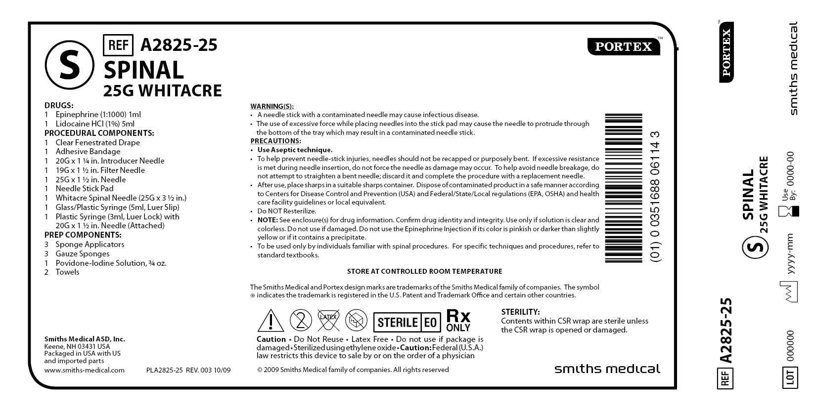 A2825-25 SPINAL 25G WHITACRE