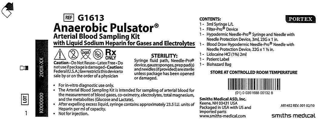 G1613 Anaerobic Pulsator Arterial Blood Sampling Kit with Liquid Sodium Heparin for Gases and Electrolytes