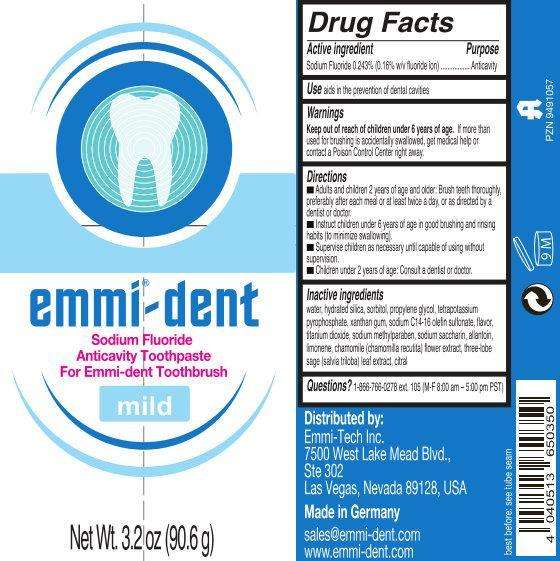 emmi dent Sodium Fluoride Anticavity Mild