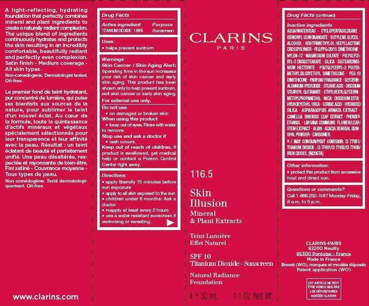 CLARINS Skin Illusion SPF 10 Natural Radiance Foundation Tint 116.5