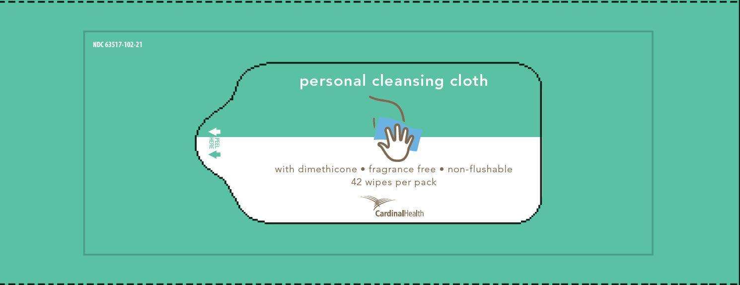 CardinalHealth personal cleansing cloth with dimethicone