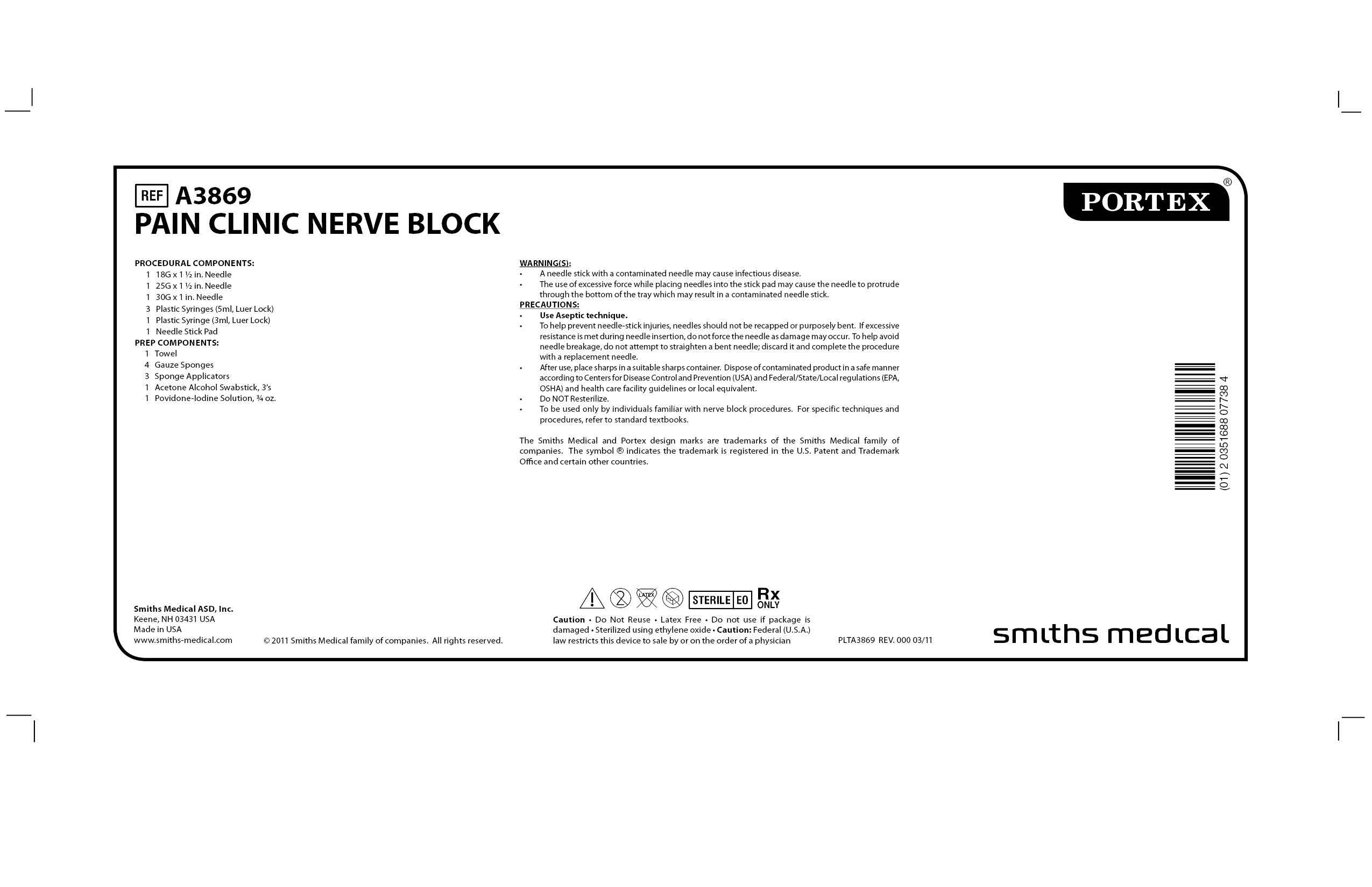 A3869 PAIN CLINIC NERVE BLOCK