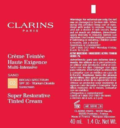 CLARINS Broad Spectrum SPF 20 Super Restorative Tinted Tint 02