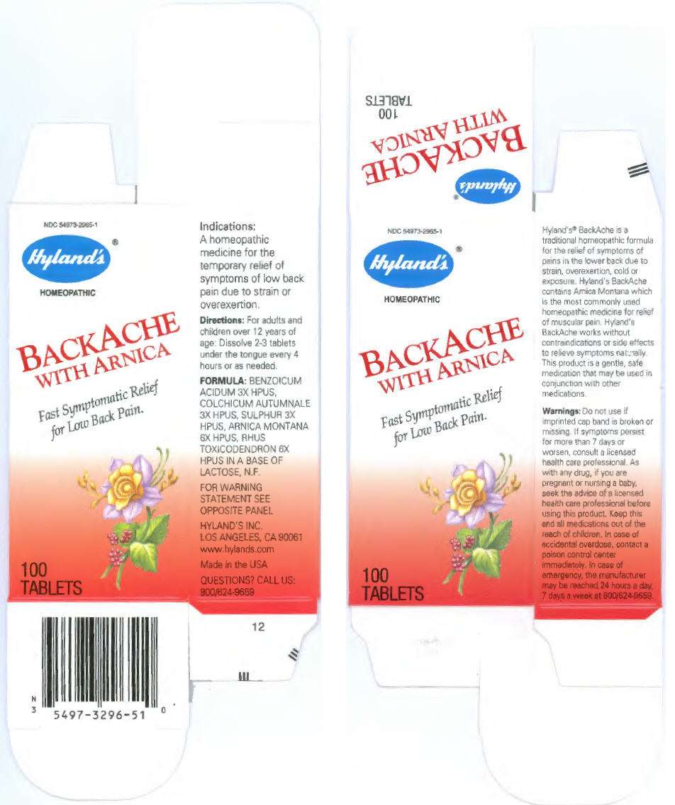 BACKACHE WITH ARNICA