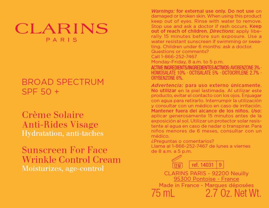 CLARINS BROAD SPECTRUM SPF 50 Plus - SUNSCREEN FOR FACE WRINKLE CONTROL