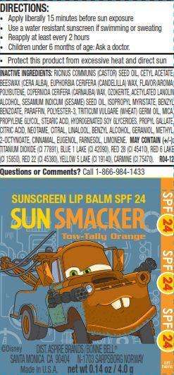 Tow Mater Sun Smacker SPF 24 Tow-Tally Orange