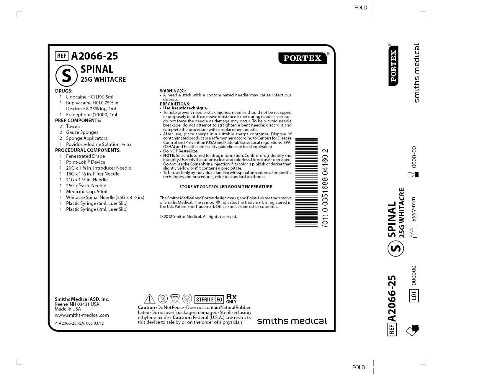 A2066-25 SPINAL 25G WHITACRE