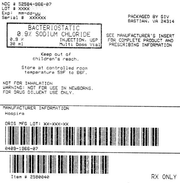 Bacteriastatic Sodium Chloride