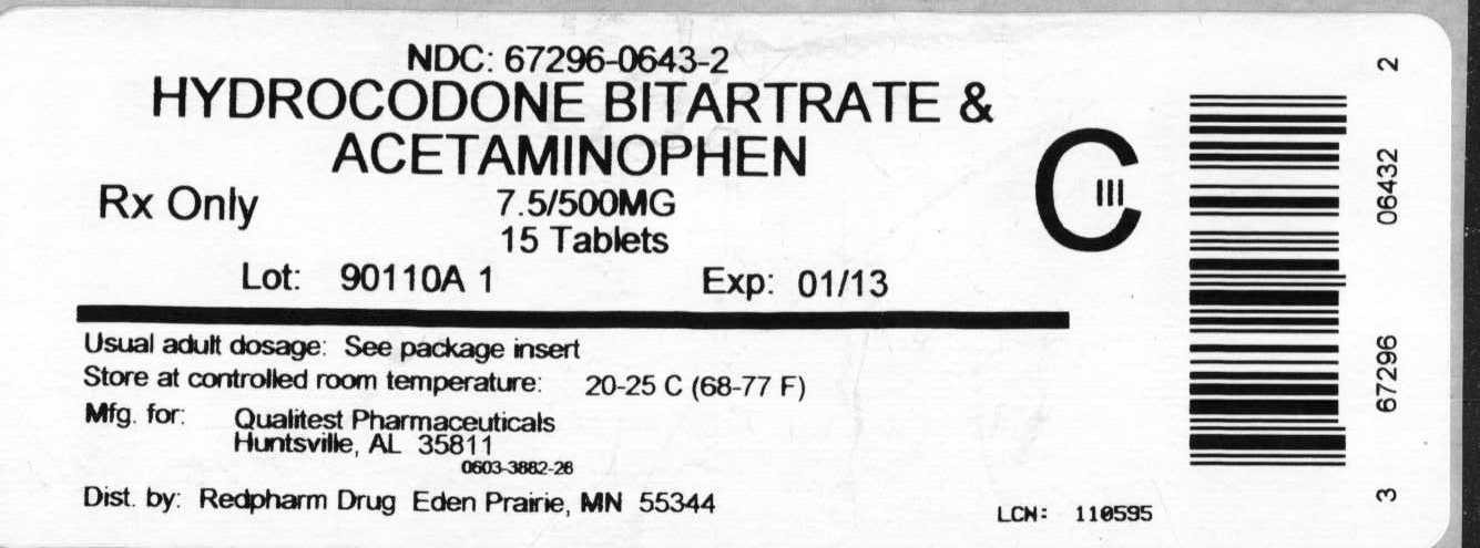 HYDROCODONE BITARTRATE AND ACETAMINOPHEN