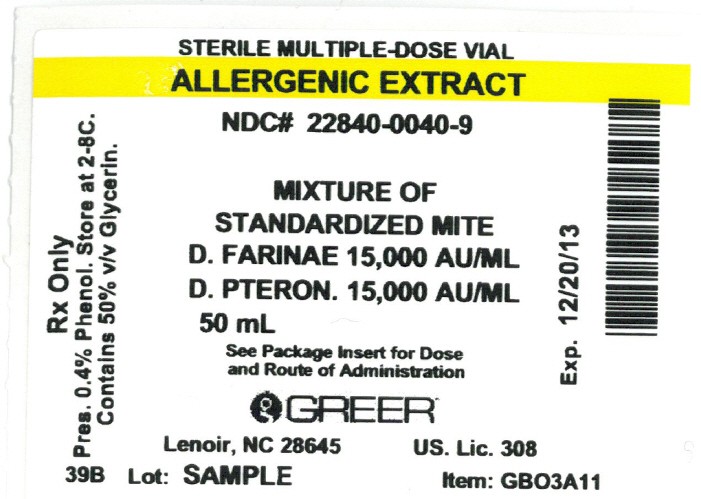 Allergenic Extracts Standardized Mite