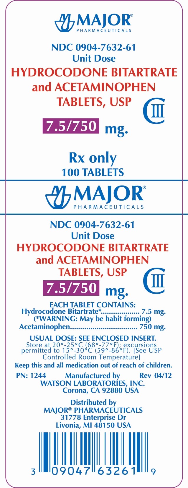 Hydrocodone Bitartrate and Acetaminophen