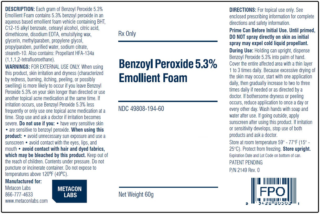 Benzoyl peroxide emollient