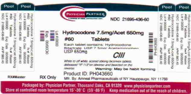 HYDROCODONE BITARTRATE AND ACETAMINOPHEN