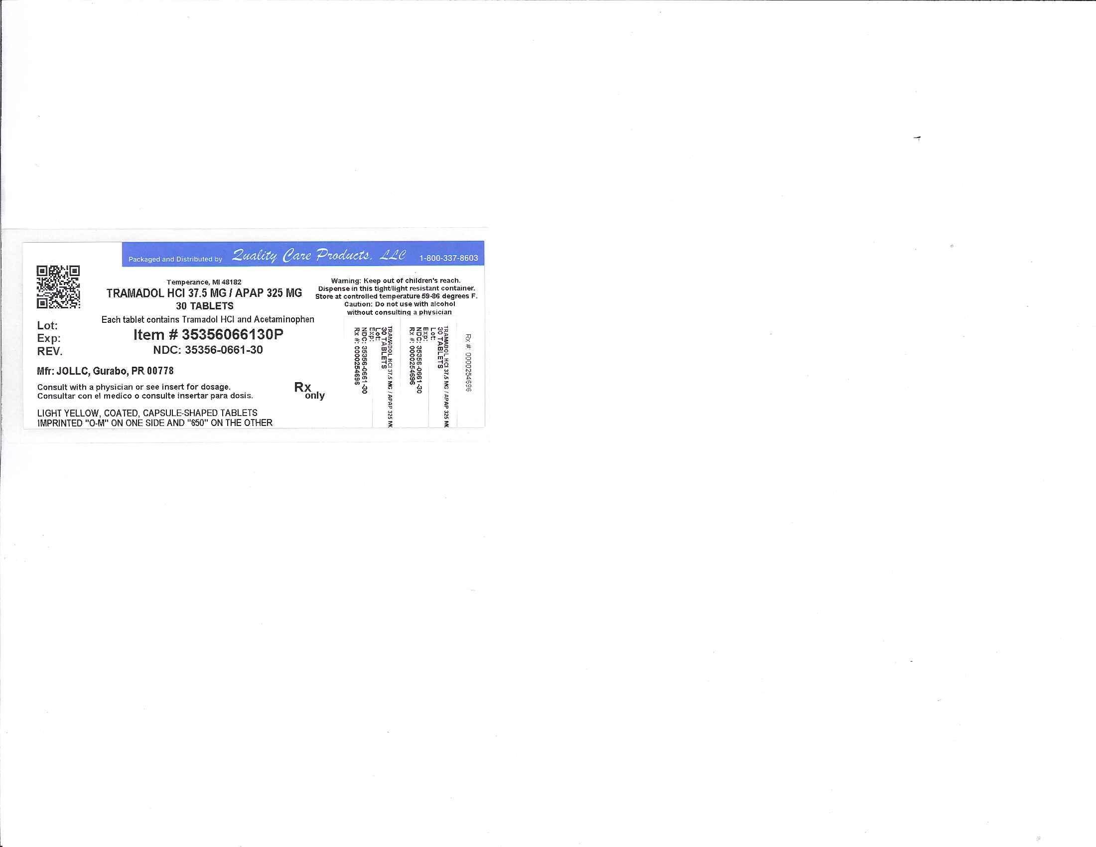 Tramadol Hydrochloride and Acetaminophen