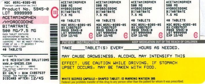 Hydrocodone Bitartrate and Acetaminophen