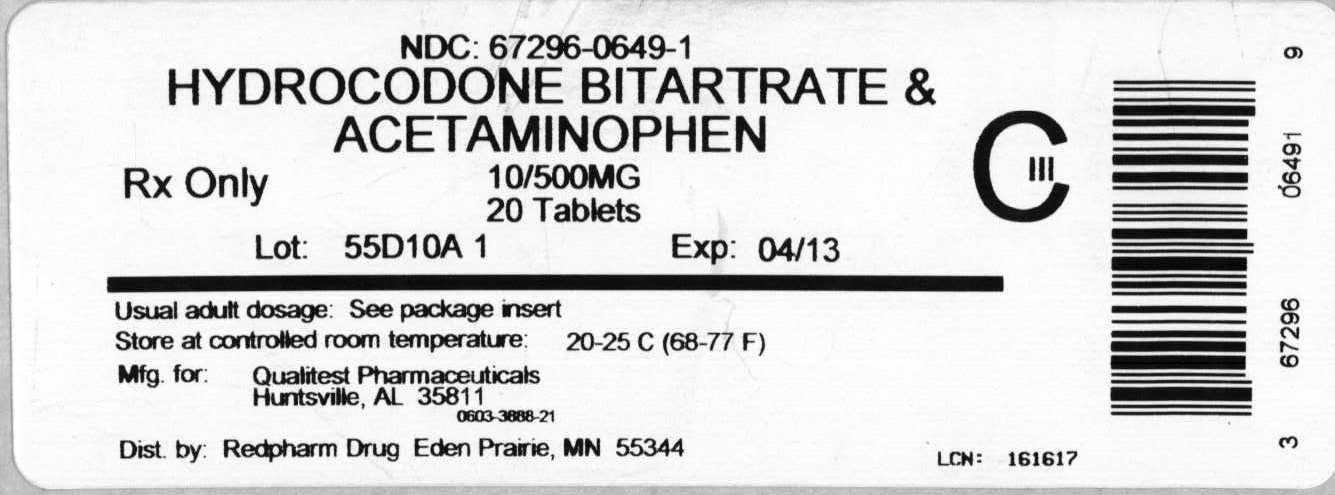 HYDROCODONE BITARTRATE AND ACETAMINOPHEN