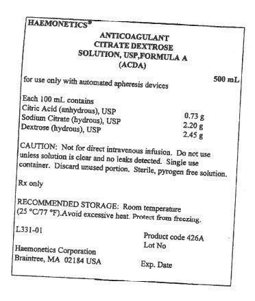 Haemonetics Anticoagulant Citrate Dextrose Solution