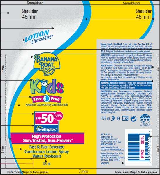 Banana Boat UltraMist Kids Tear Free Lotion SPF 50