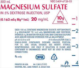 Magnesium Sulfate in Dextrose